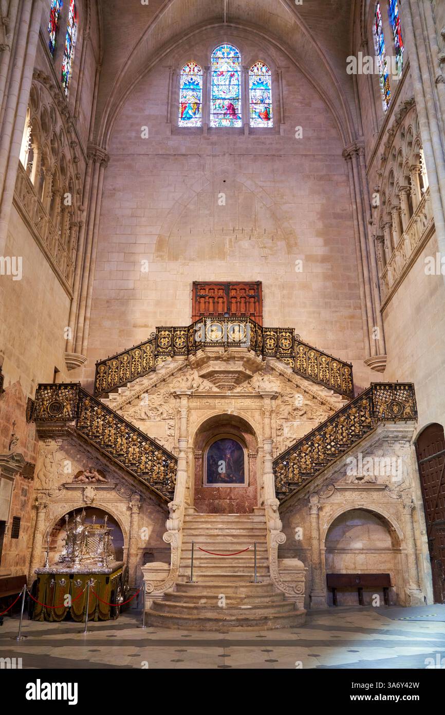 Escalera Dorada, Diego de Siloé, Cathedral de Santa María, French Gothic, Burgos, Castille-et-León, Espagne, Europe Banque D'Images