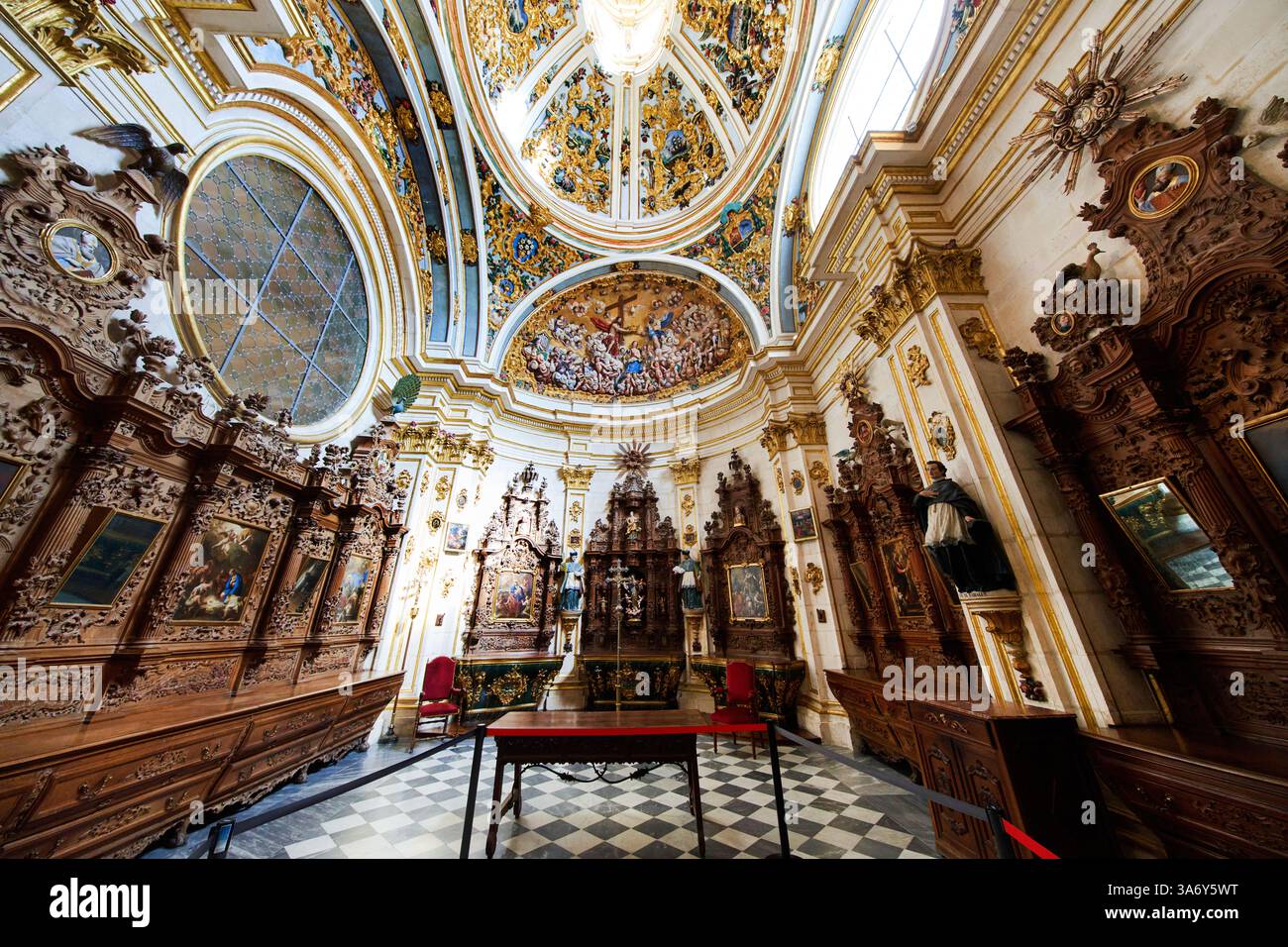 Sacristie principale, style baroque rococo,1765, Cathédrale de Santa María, gothique français, Burgos, Castille-et-León, Espagne, Europe Banque D'Images