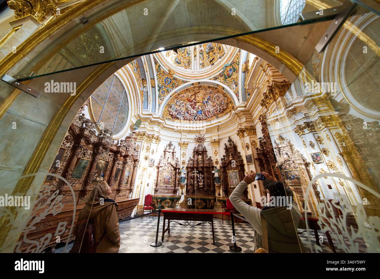 Sacristie principale, style baroque rococo,1765, Cathédrale de Santa María, gothique français, Burgos, Castille-et-León, Espagne, Europe Banque D'Images