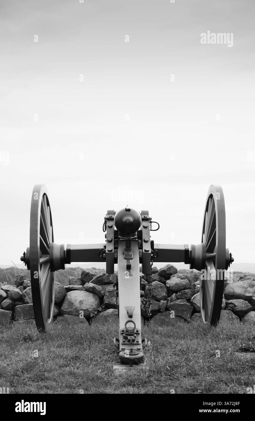 Canon de champ de bataille au parc militaire national de Gettysburg Banque D'Images