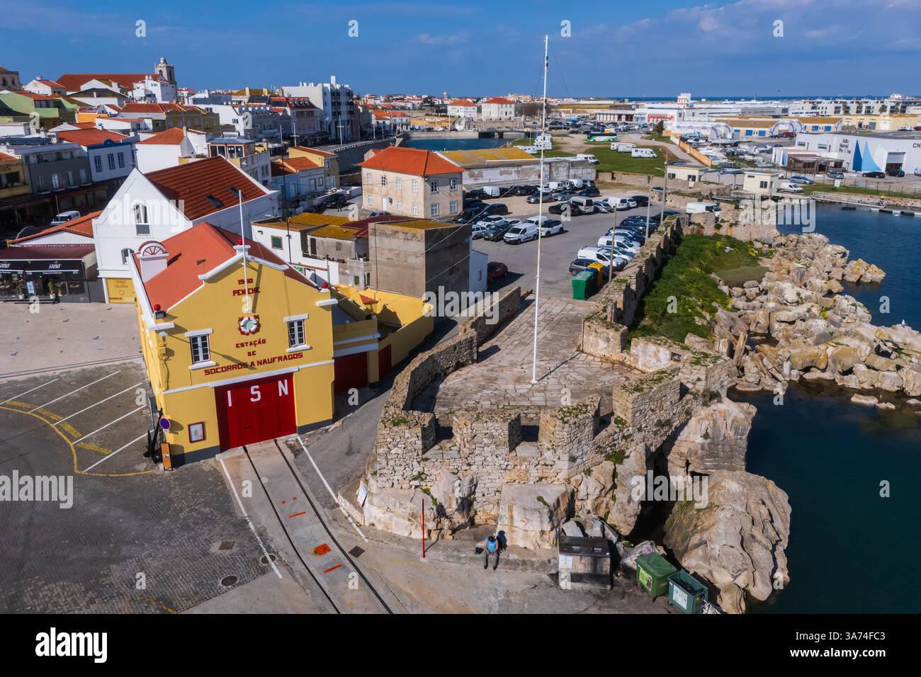 Vue aérienne du port sportif Marina de Peniche Banque D'Images Vue aérienne du port sportif Marina de Peniche Banque D'Images