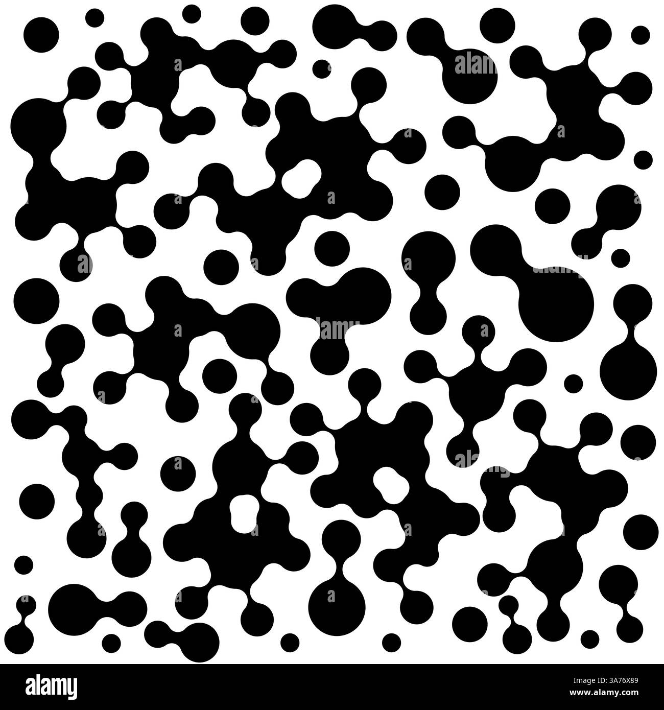 Jeu de points de connexion de méta-boule vectorielle. Chaîne moléculaire. Formes de cercle. Points géométriques abstraits. Morphing Blob pour motif, autocollant, badge, affiche, Web Desig Illustration de Vecteur