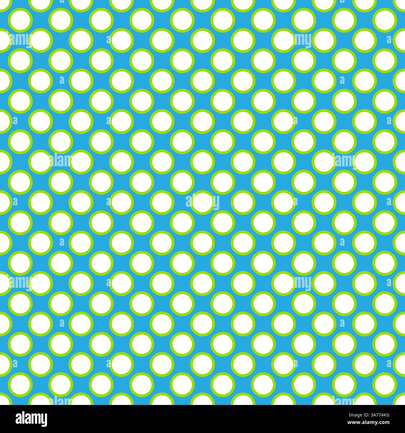 Motif de points blancs vectoriels sans couture avec bordure vert clair sur fond bleu néon Illustration de Vecteur