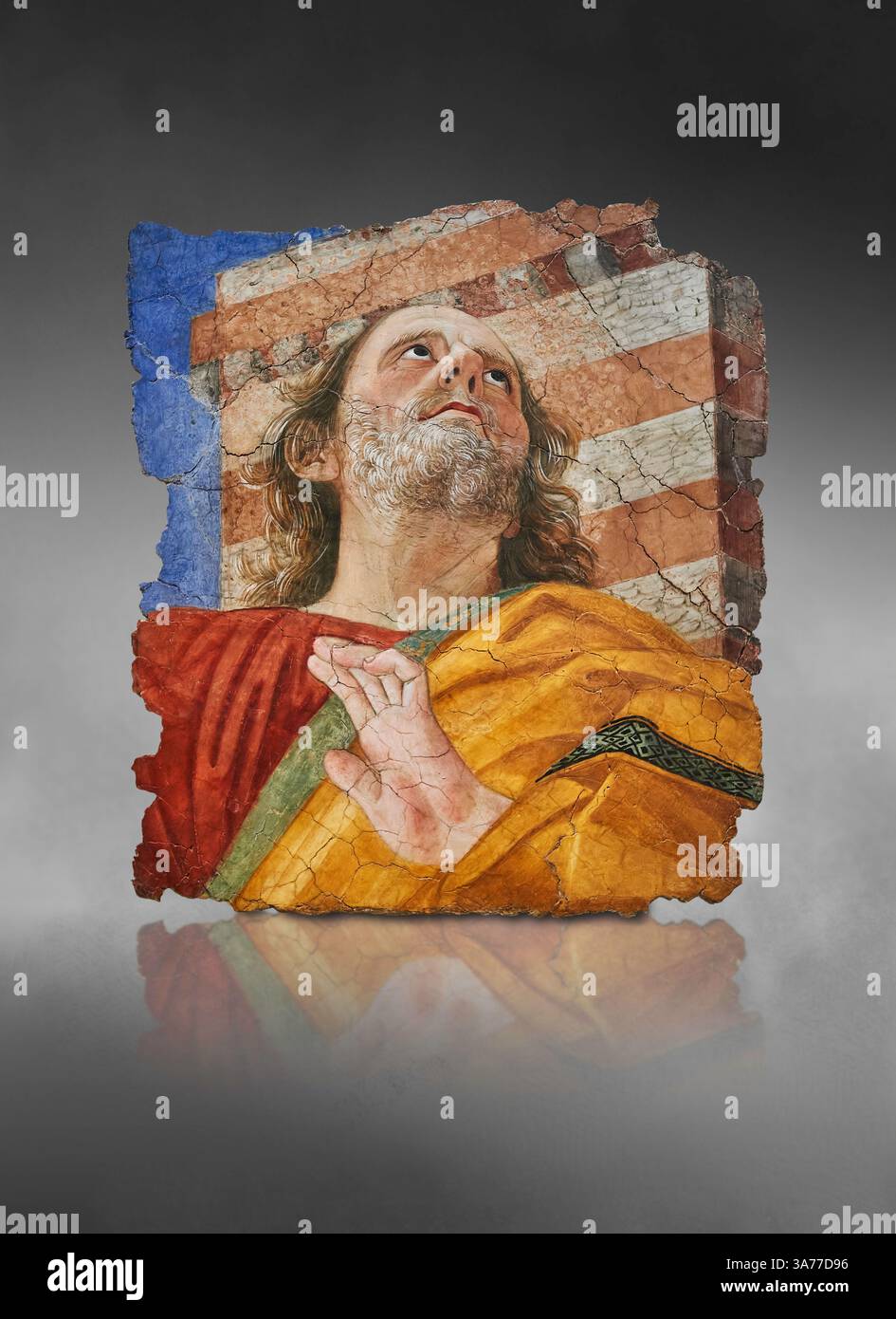 Fragment d'une fresque de plafond d'abside Renaissance représentant un apôtre vu d'en bas. Retiré de la basilique Santi Apostoli ( aussi Santi Dodici Apo Banque D'Images