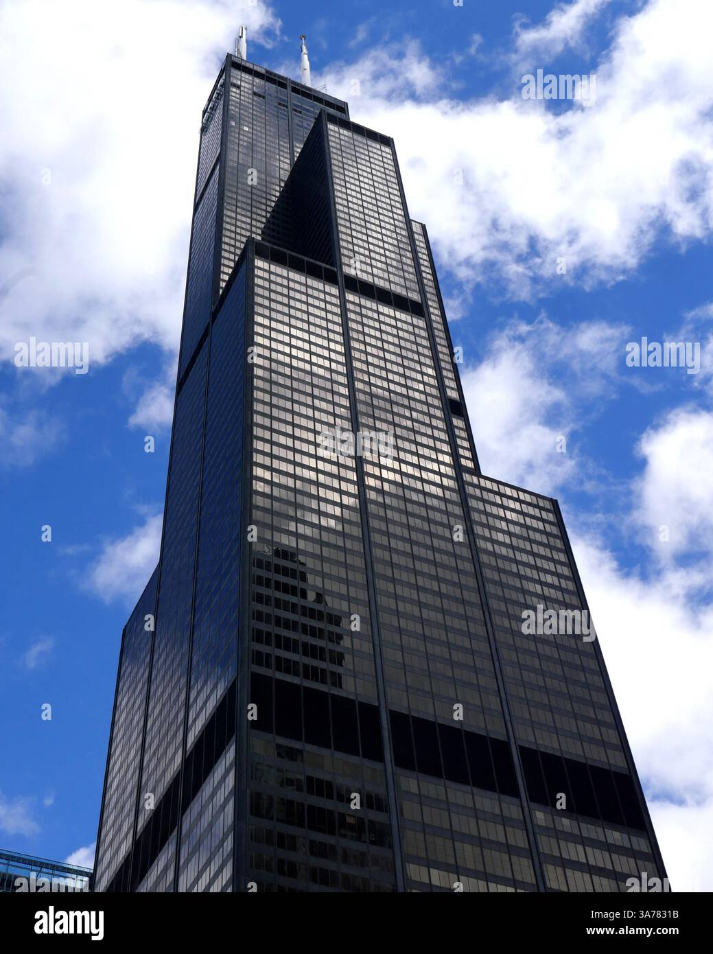 Le plus haut bâtiment de Chicago, la Willis Tower, situé dans le quartier des affaires de Chicago Loop Banque D'Images