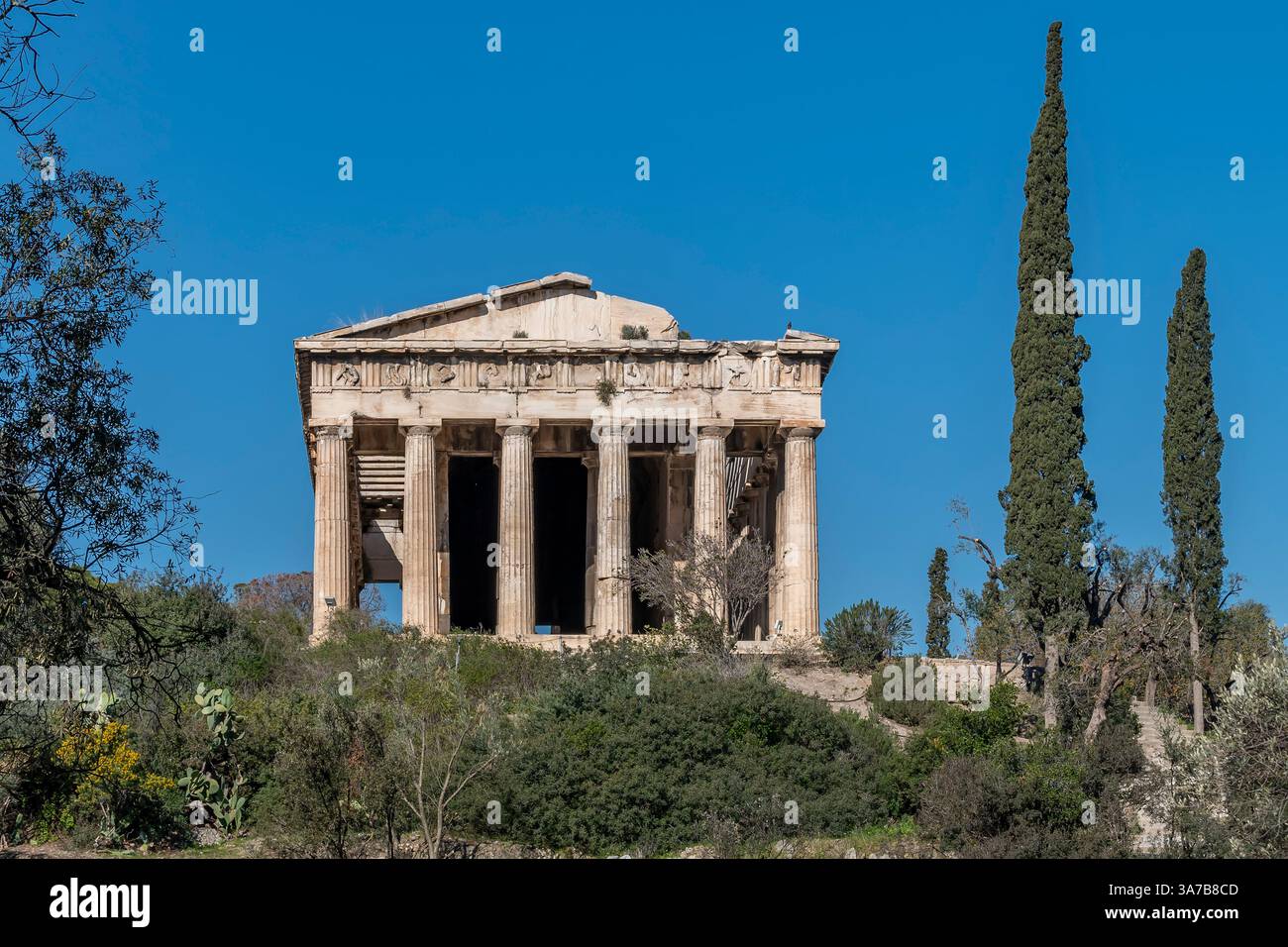 Le temple d'Héphaïstus dans l'ancienne Agora d'Athènes, Grèce Banque D'Images