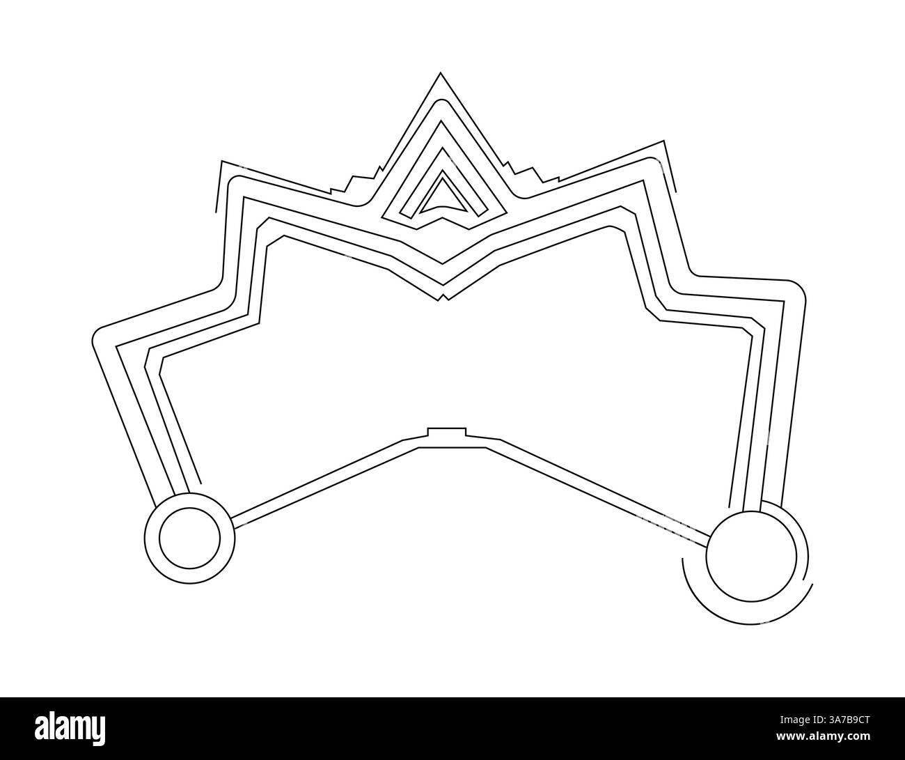 Plan de forteresse de bastion unilatéral. Structure des murs de fort avec ravelins et fortifications. Conception de schéma plat, Vect, ou illustration. Illustration de Vecteur