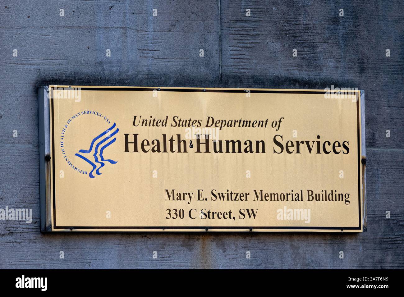 Signalisation du siège social Département de la santé et des services sociaux des États-Unis - HHS Banque D'Images