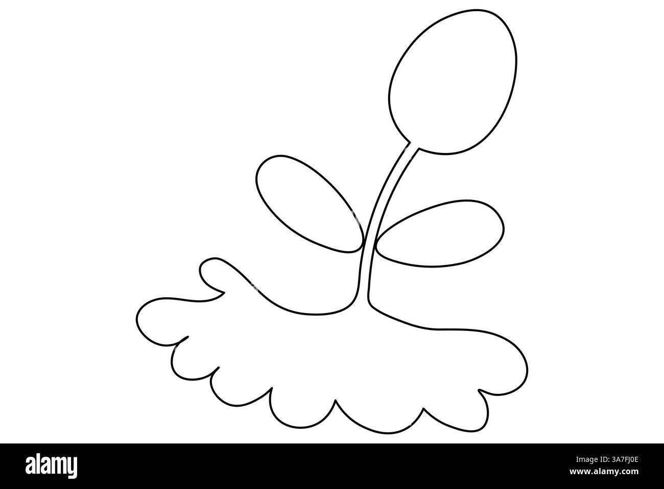 Écologie durable icône continue d'une ligne d'art et de vecteur de ligne de sortie Illustration de Vecteur