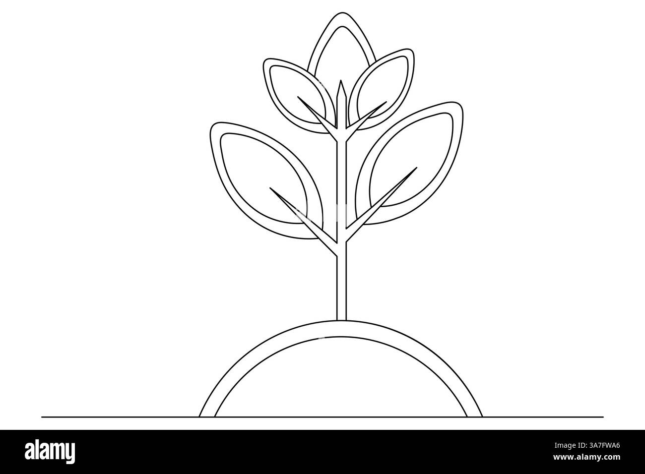 Écologie durable icône continue d'une ligne d'art et de vecteur de ligne de sortie Illustration de Vecteur