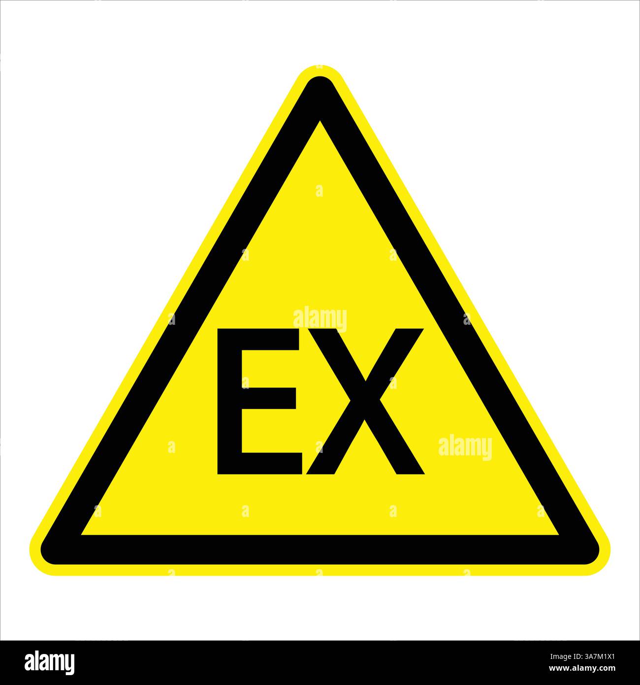 Panneau d'avertissement triangulaire jaune signalant la présence d'une atmosphère explosive, indiquant un danger potentiel et la nécessité de faire preuve de prudence Illustration de Vecteur
