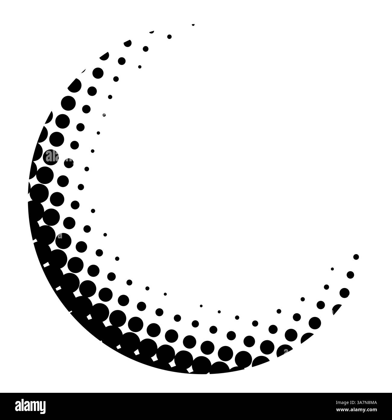 illustration vectorielle dessinée à la main en cercle de motif demi-ton Illustration de Vecteur