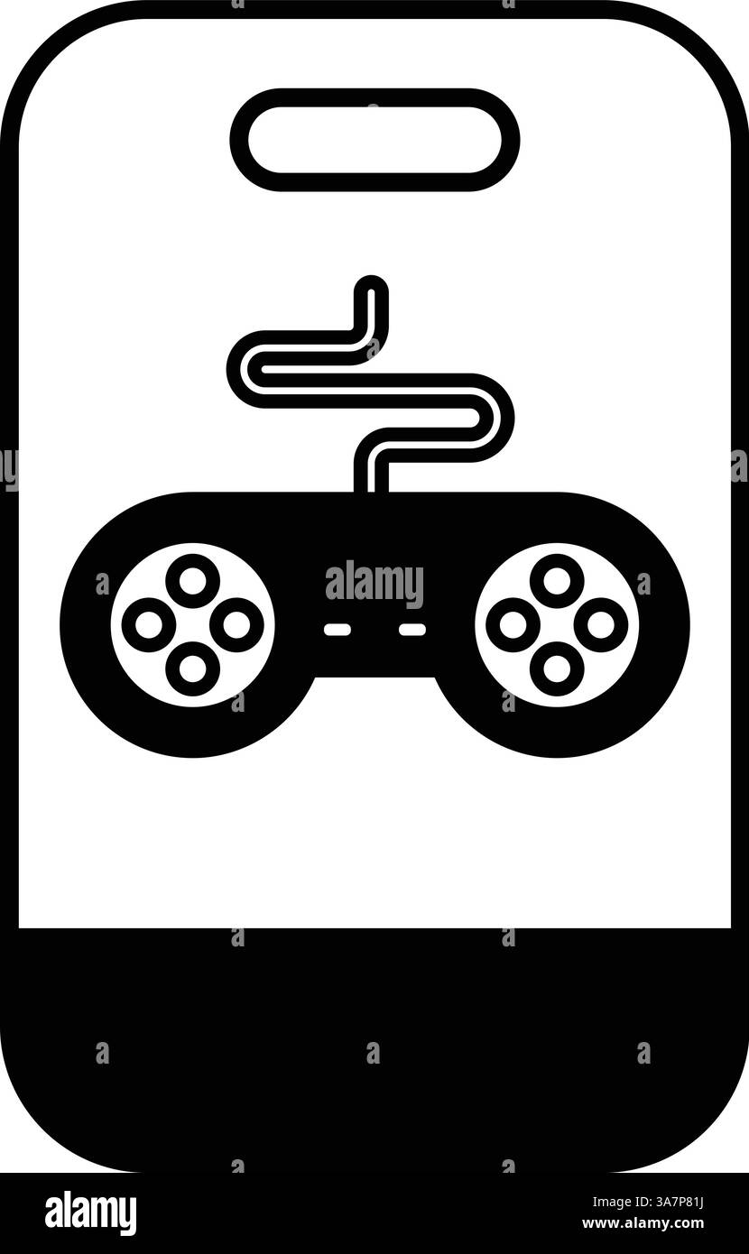 Gros plan d'une manette de jeu vidéo avec un fond blanc. La manette est noire et blanche, et c'est une manette Nintendo Wii. Le contrôleur Illustration de Vecteur