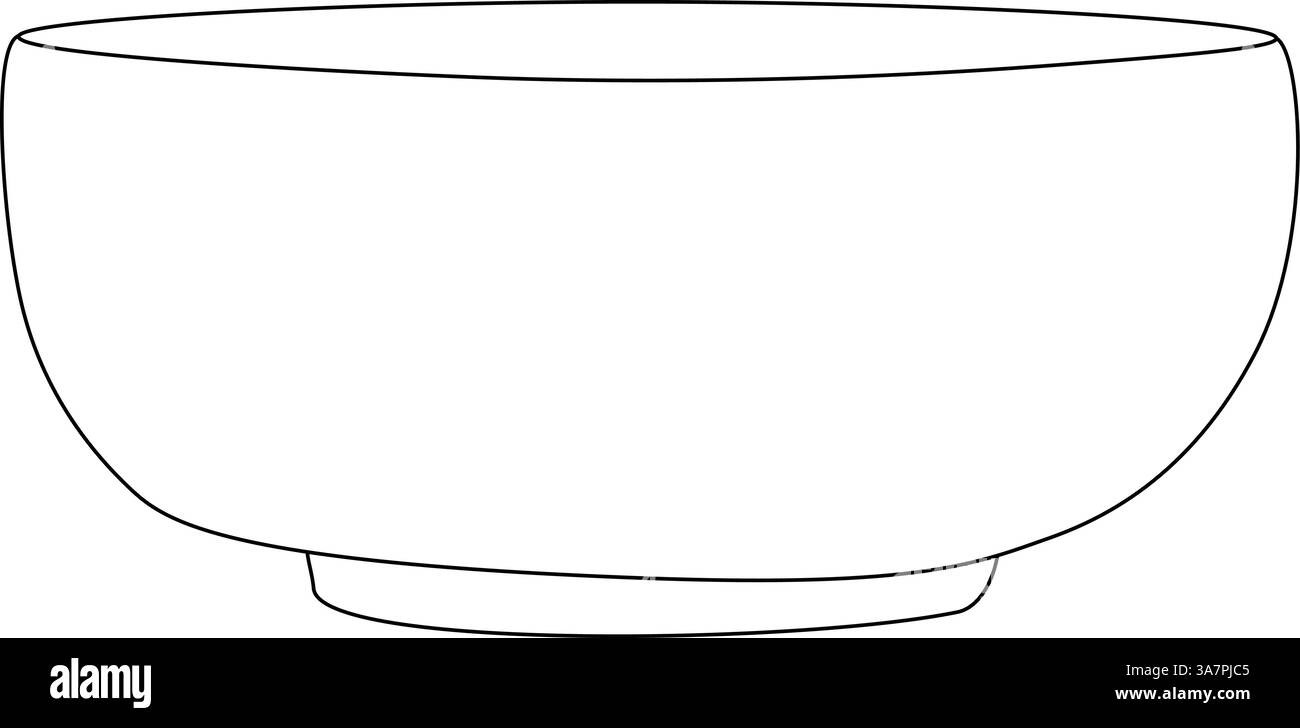 bol graphique ligne icône vecteur de signe de soupe vecteur de plat isolé illustration de nourriture saine pour paquet, conception de cuisine, tissu et textile. Illustration de Vecteur