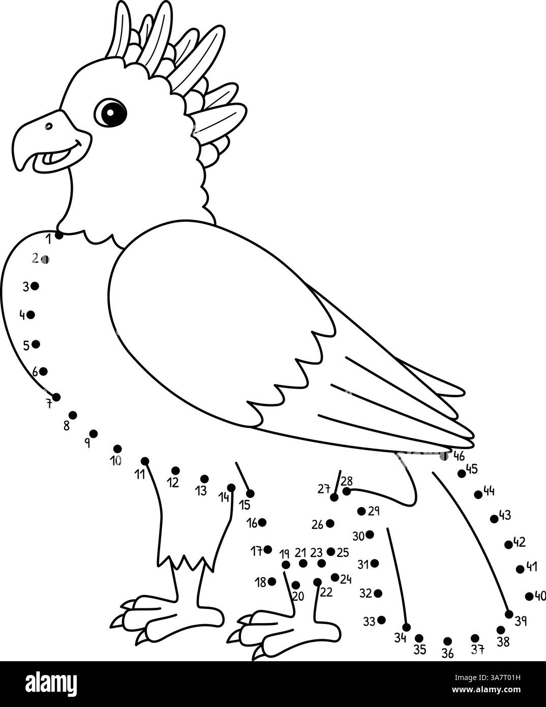 Coloration isolée d'un animal Harpy Eagle point à point Illustration de Vecteur