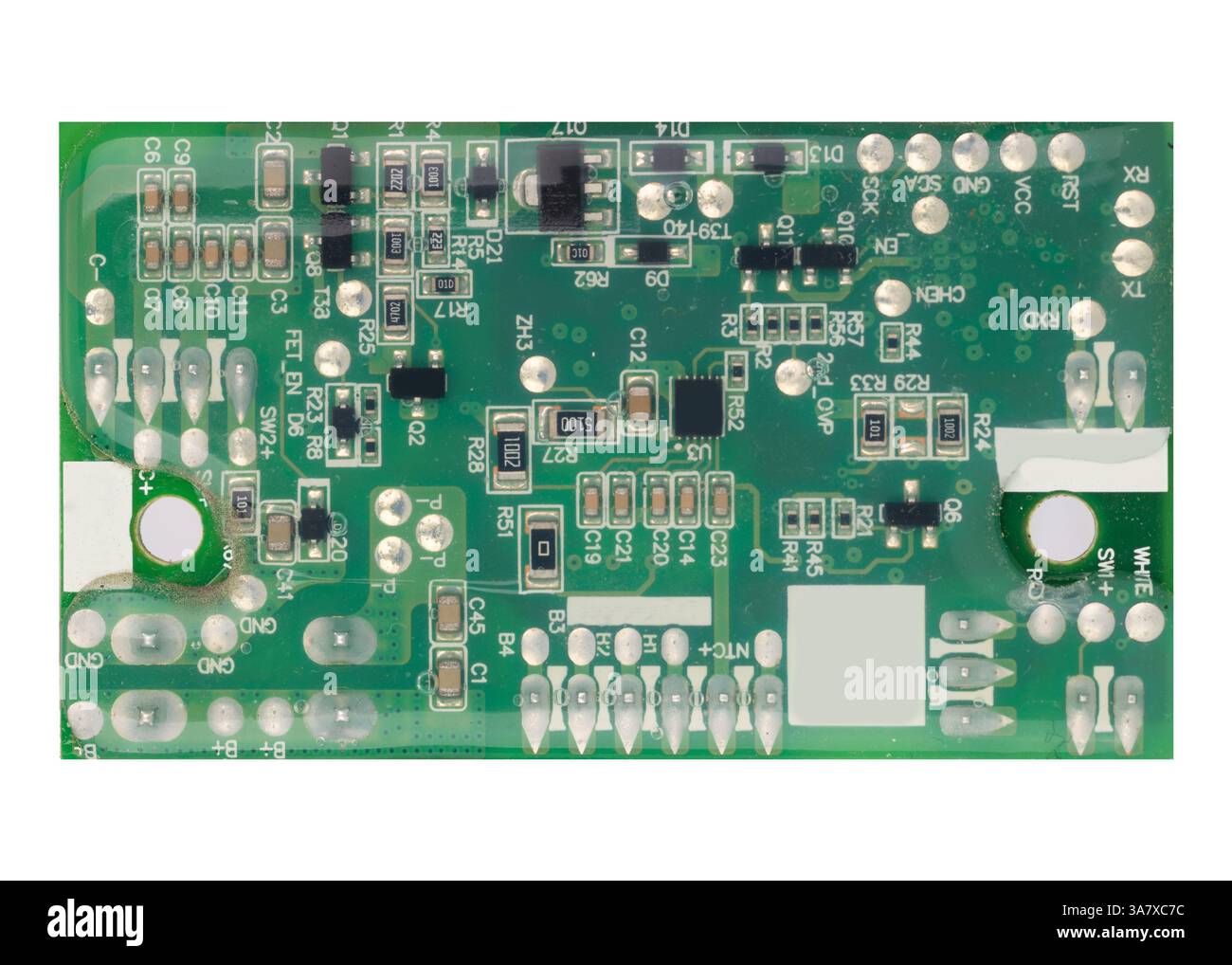 Carte de circuit électronique avec revêtement de protection Banque D'Images