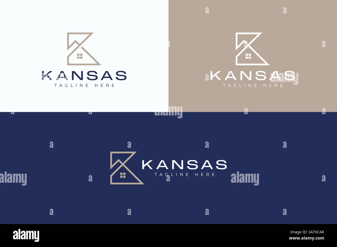 Maison logo lettre K pour Business Real Estate Premium concept Property Kansas City Illustration de Vecteur