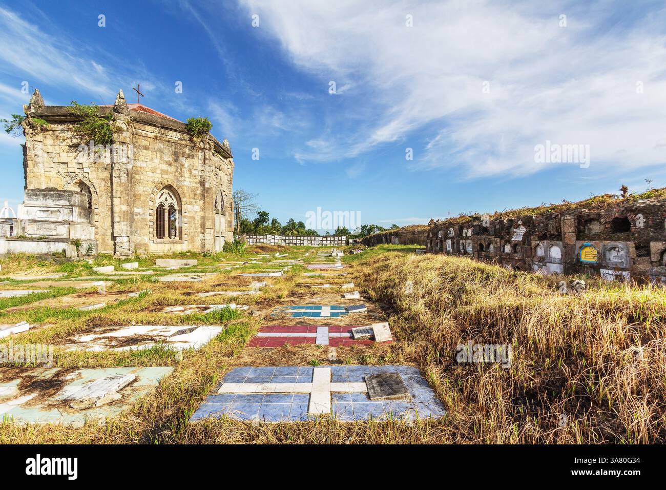 Chapelle du cimetière de l'époque coloniale espagnole à Janiuay, Iloilo, Philippines, Banque D'Images