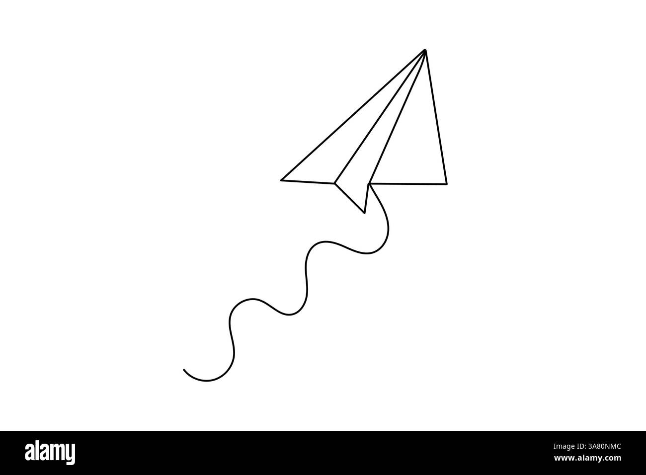 Dessin au trait unique continu de plan papier et conception vectorielle de contour isolé Illustration de Vecteur