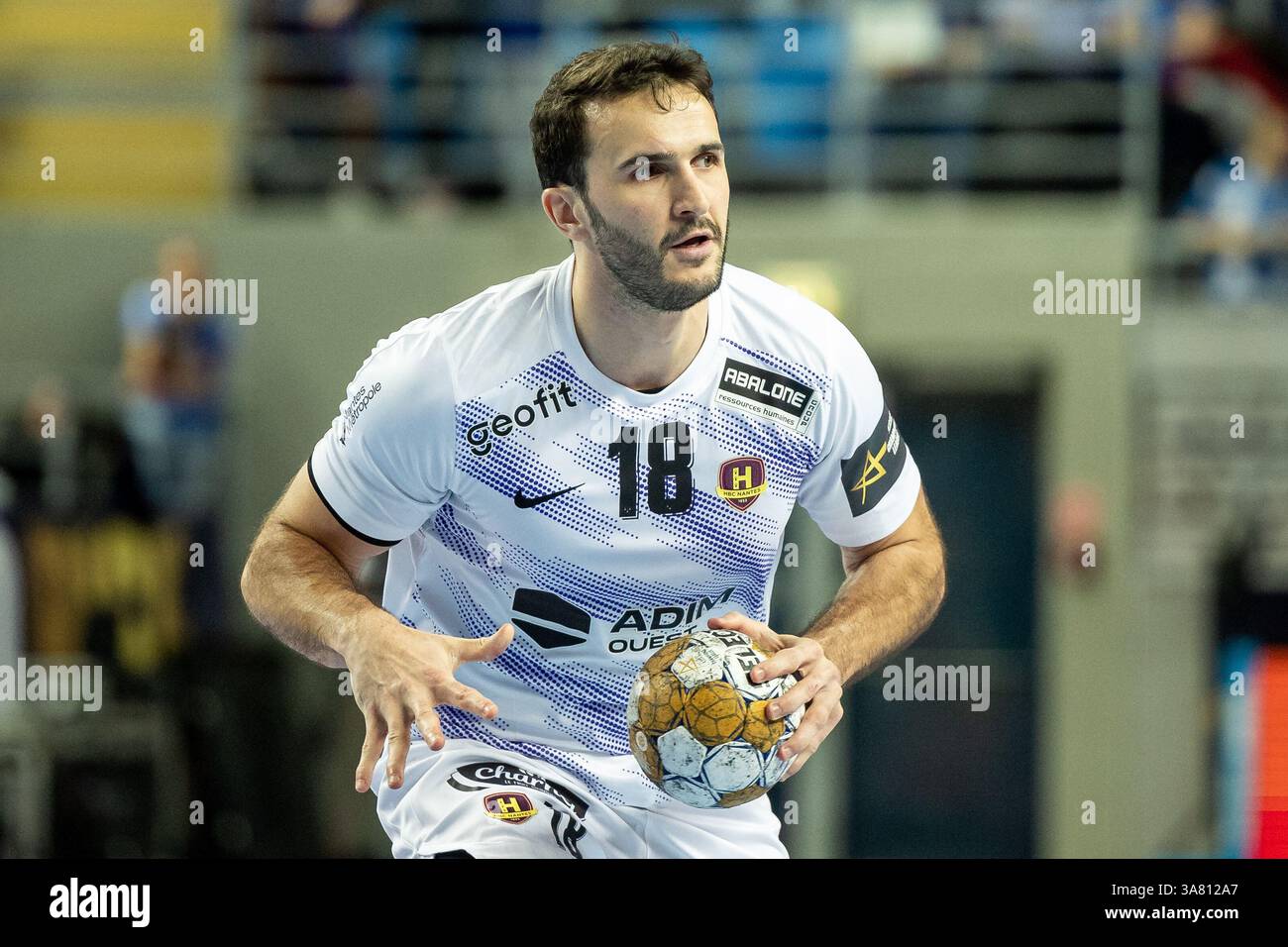 Orlen Arena, Plock, Pologne. 27 mars 2025. Ligue des Champions Handball ; Wisla Plock contre HBC Nantes, Romain Lagarde (Nantes) crédit : action plus Sports/Alamy Live News Banque D'Images