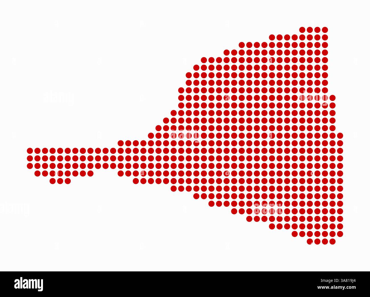 Carte en pointillés de Saint-Martin. Carte de style numérique du pays sur fond blanc. Forme de Saint Martin avec des points circulaires. Style de points colorés. Illustration de Vecteur