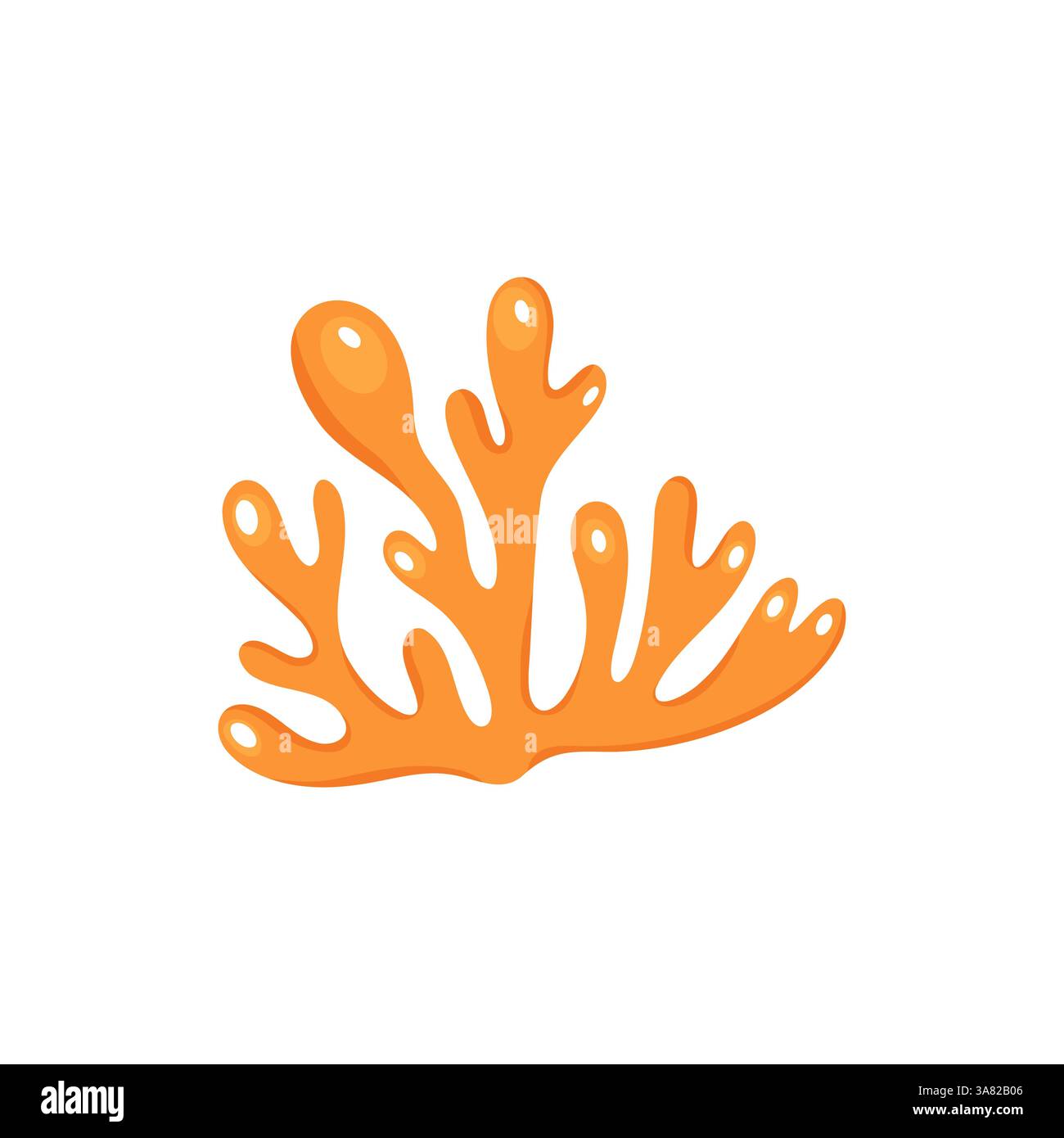 Illustration stylisée de corail orange, idéal pour le thème sous-marin Illustration de Vecteur