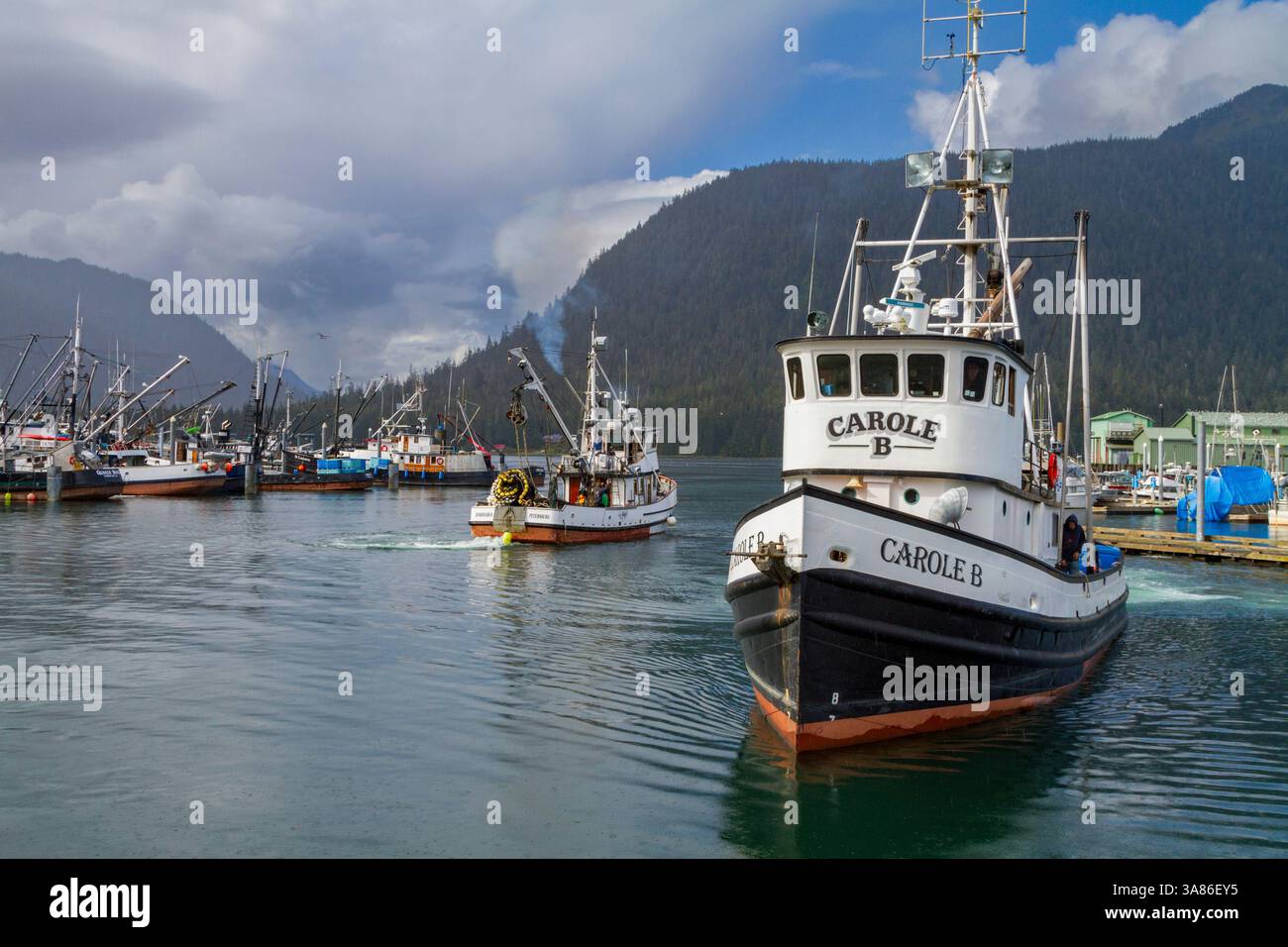 Vue de la ville de pêcheurs de Petersburg, sud-est de l'Alaska, États-Unis d'Amérique Banque D'Images Vue de la ville de pêcheurs de Petersburg, sud-est de l'Alaska, États-Unis d'Amérique Banque D'Images