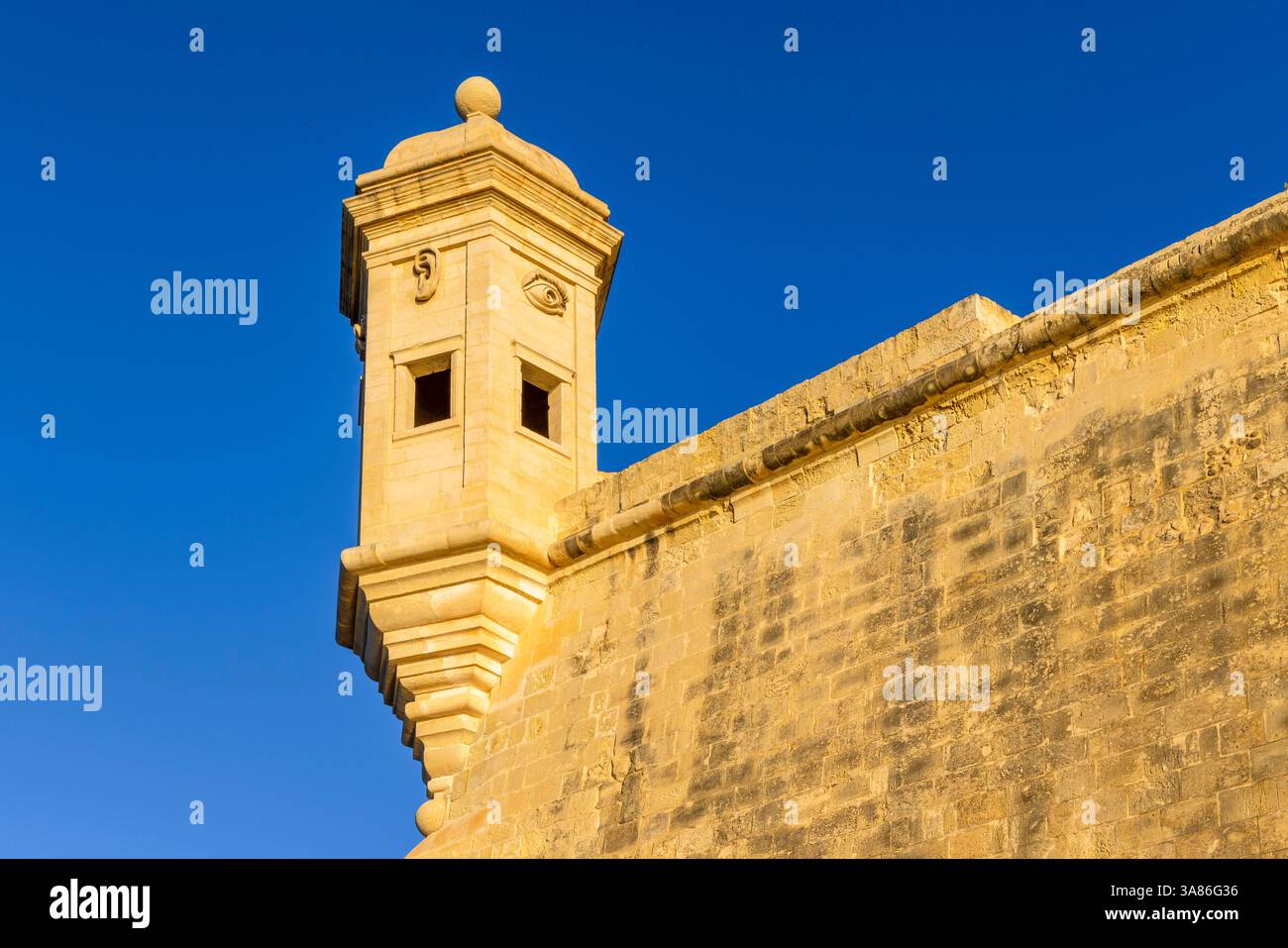 La Guardiola Watch Tower, Safe Haven Gardens, Senglea, Malte Banque D'Images