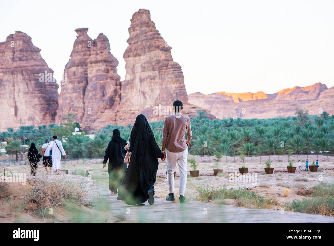 Site de Jabal Ikmah, la plus grande concentration au monde d'inscriptions dadanitiques bien conservées, 1er millénaire av. J.-C., Alla, province de Médine, Arabie saoudite Banque D'Images