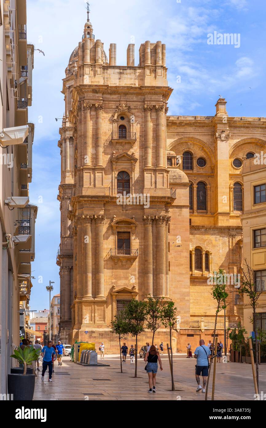 Cathédrale de Malaga, Malaga, Andalousie, Espagne Banque D'Images