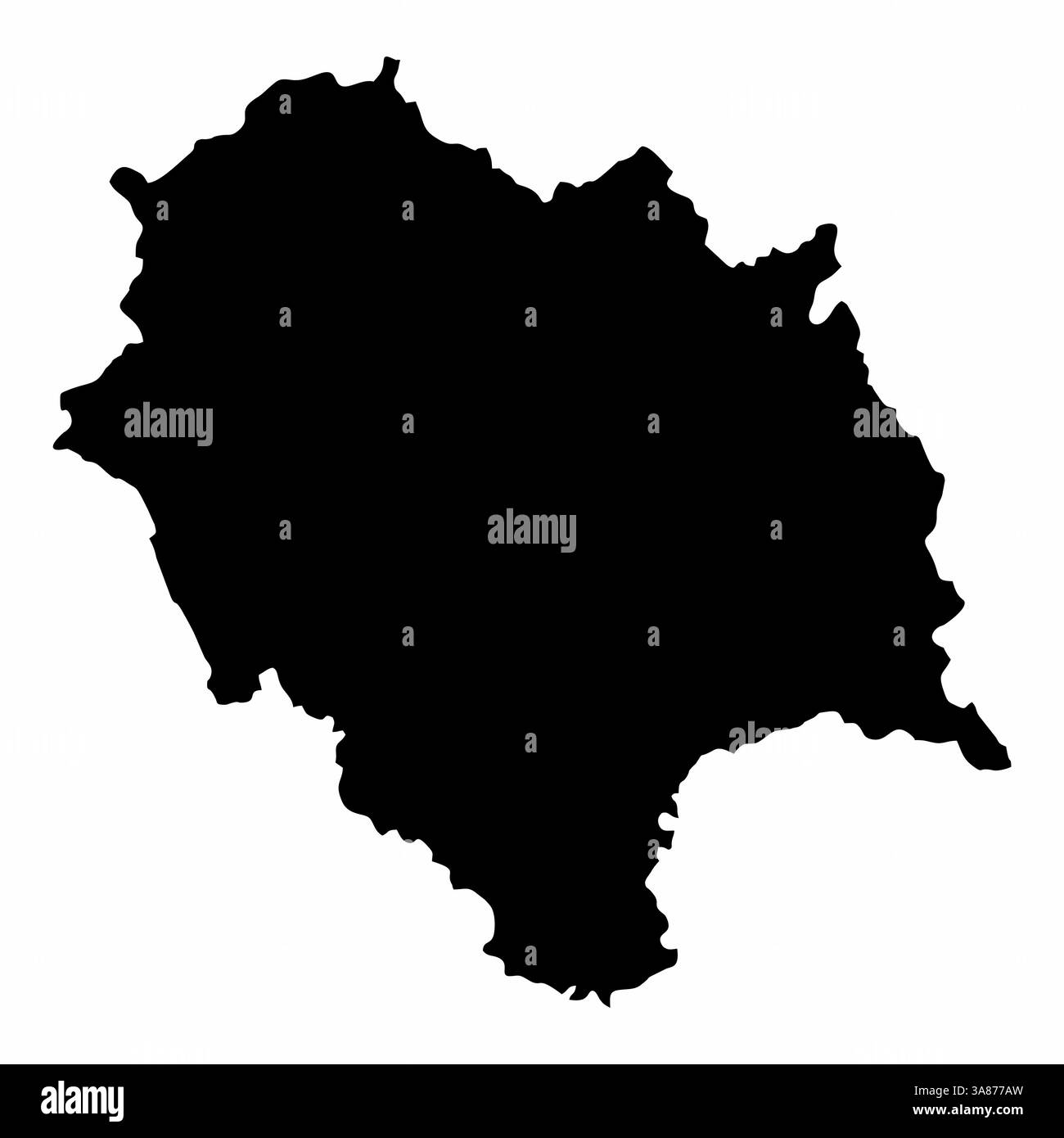 Carte silhouette de l'Himachal Pradesh isolée sur fond blanc, Inde Illustration de Vecteur