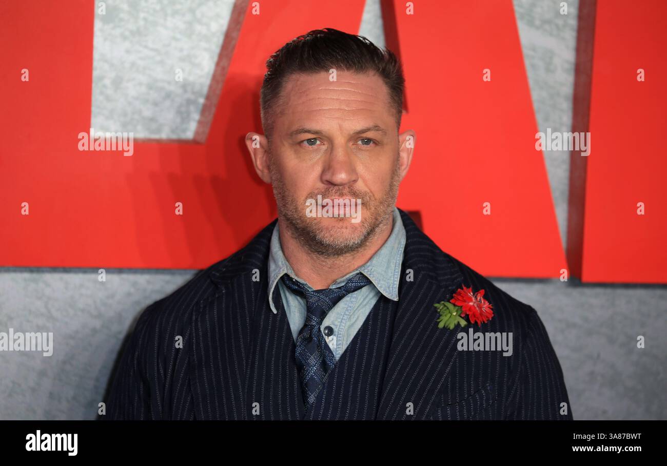 Tom Hardy assiste à la première mondiale de MobLand à l'Odeon luxe Leicester Square à Londres, en Angleterre. Banque D'Images