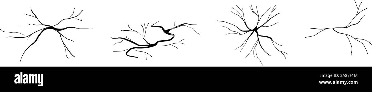 Plancher cassé avec des fissures profondes et des dommages causés par le tremblement de terre. Texture rugueuse du sol brisé, fractures de paroi structurale. Illustration vectorielle plate isolée o Illustration de Vecteur