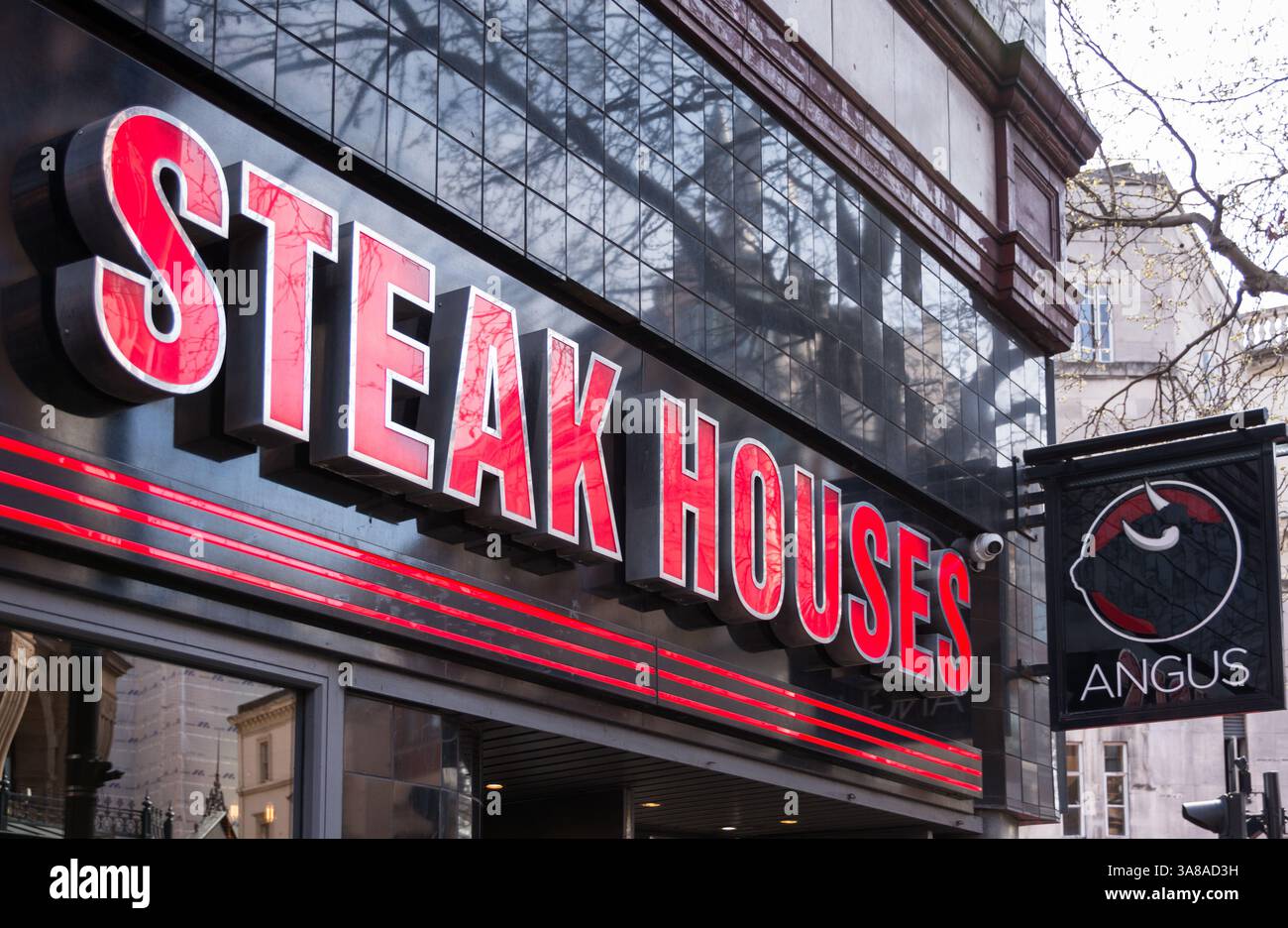 Angus Steak House, Cranbourne Street, Leicester Square, Londres, WC2, Angleterre, Royaume-Uni Banque D'Images