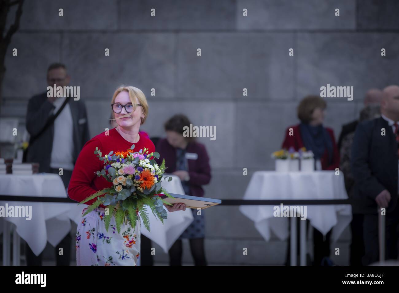 Lors du nouveau salon, 2 040 exposants de 45 pays présenteront les innovations de cette année. La devise de la foire de cette année est Words Move Worlds . Banque D'Images