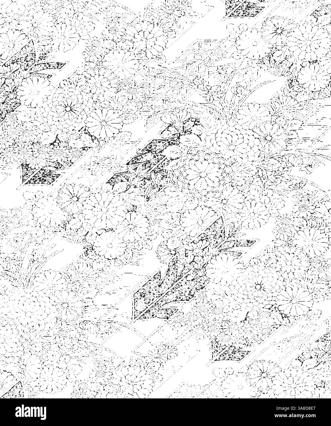 Fond noir et blanc abstrait. Texture monochrome dans le style grunge. Vieux modèle vintage de craquage, décoloration de l'impression et du design Illustration de Vecteur