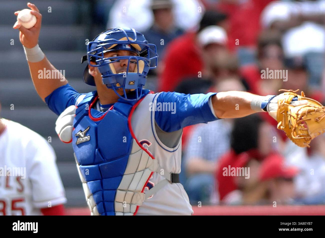 06 avril 2008 - Anaheim, Californie, États-Unis - GERALD LAIRD #15 des Texas Rangers en action pendant le match contre les Angels de Los Angeles au Angels Stadium. Les Rangers battent les Anges 10-4. (Crédit image : © Louis Lopez/Cal Sport Media/ZUMA Press) Banque D'Images