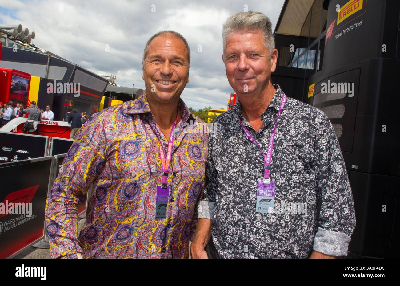 Monza, Italie - 08 septembre 2019 : FIA Formula One World Championship, Grand Prix d'Italie avec Kai Ebel et Heiko Wasser, RTL Télévision héberge Banque D'Images