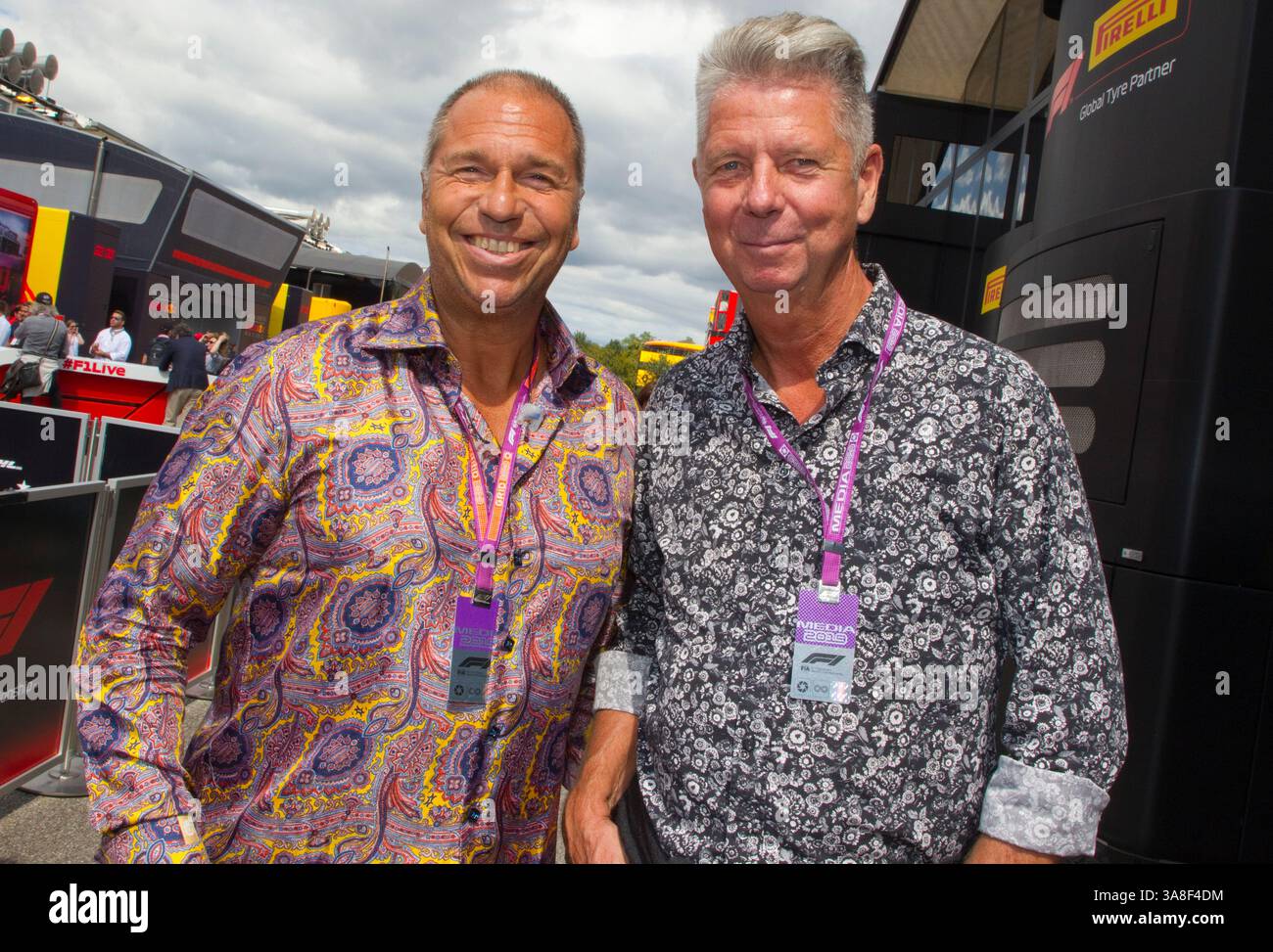 Monza, Italie - 08 septembre 2019 : FIA Formula One World Championship, Grand Prix d'Italie avec Kai Ebel et Heiko Wasser, RTL Télévision héberge Banque D'Images