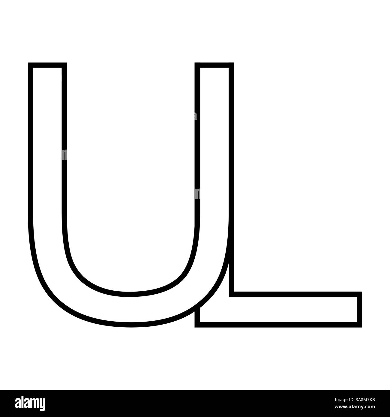 Signe logo ul lu icône double lettres logotype u l Illustration de Vecteur