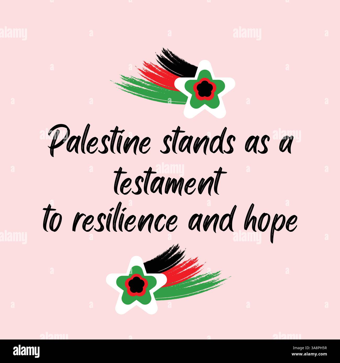 Citation inspirante Palestine sur la résilience et l’espoir – Art numérique Illustration de Vecteur