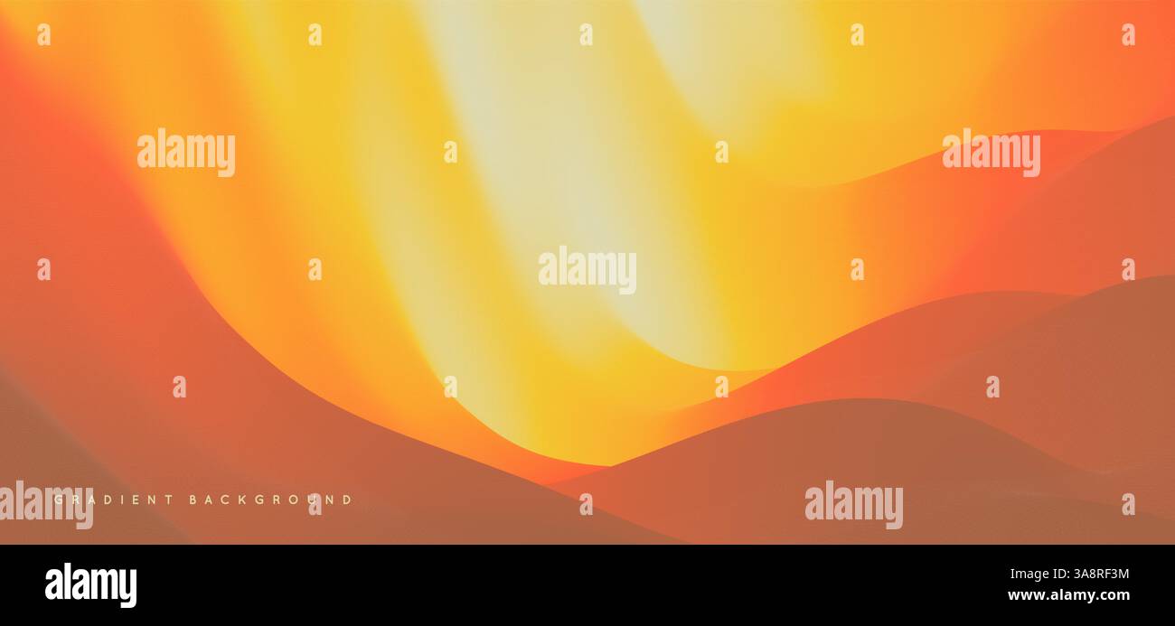 Dunes du désert coucher de soleil paysage. Arrière-plan abstrait avec effet dynamique. Design créatif avec des dégradés éclatants. 3D Illustration vectorielle. Illustration de Vecteur