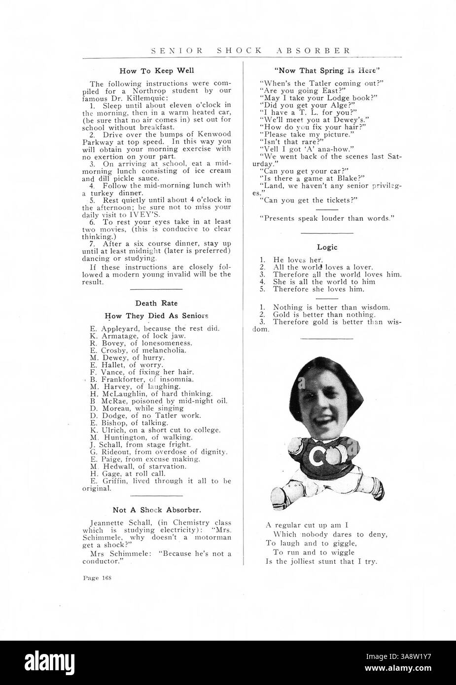 Cet annuaire 1920 du Northrop Collegiate met en lumière les réalisations des élèves, des enseignants, des clubs et des athlètes, ainsi que les événements majeurs de l’année scolaire 1919-1920-1998. Banque D'Images