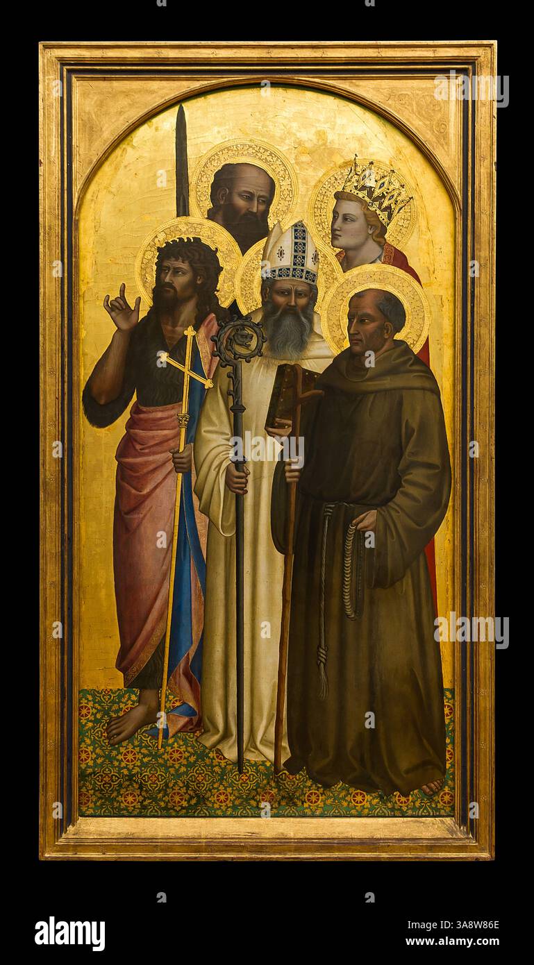 Cinq saints, Nardo di Cione, WAF 1028, Alte Pinakothek Munich Banque D'Images