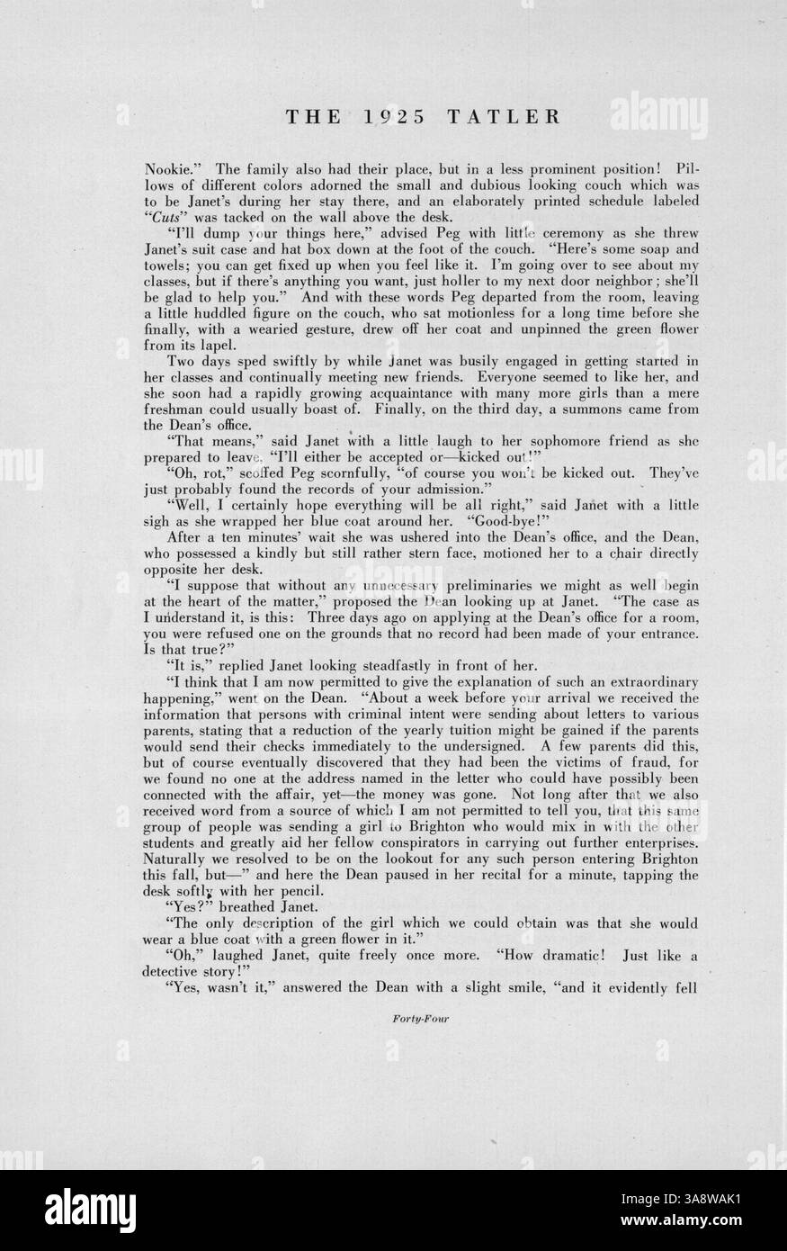 Le Northrop Collegiate Yearbook 1925, The Tatler, met en lumière les activités des étudiants, les contributions des professeurs, les clubs scolaires, et des événements sportifs de l'année scolaire 1924-1925. Banque D'Images