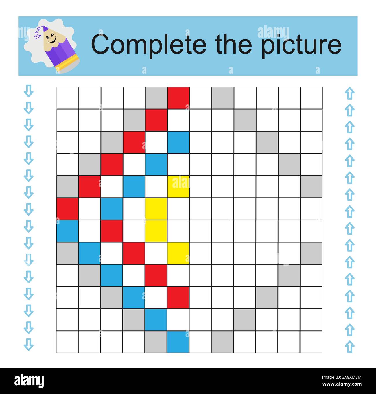 Complétez l'image. Jeu éducatif pour les enfants d'âge préscolaire, les enfants. Peindre une image miroir. Illustration de Vecteur