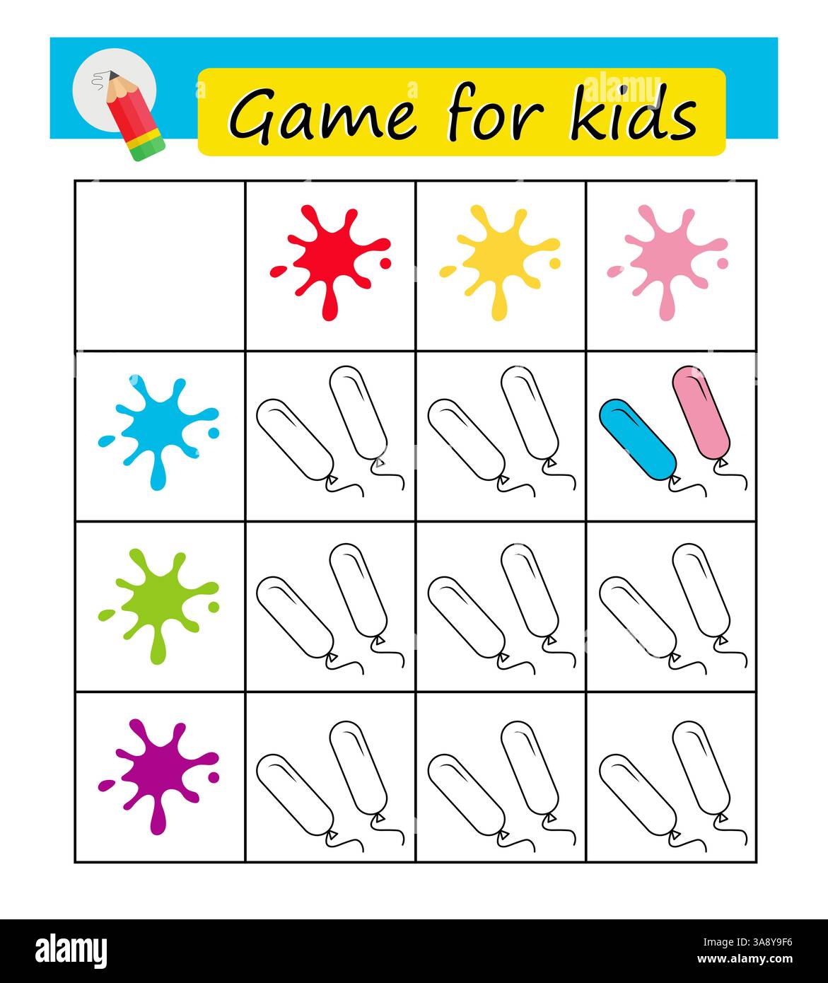 Coloriage. Jeu éducatif pour les enfants. Illustration pour l'éducation des enfants. Illustration vectorielle. Illustration de Vecteur