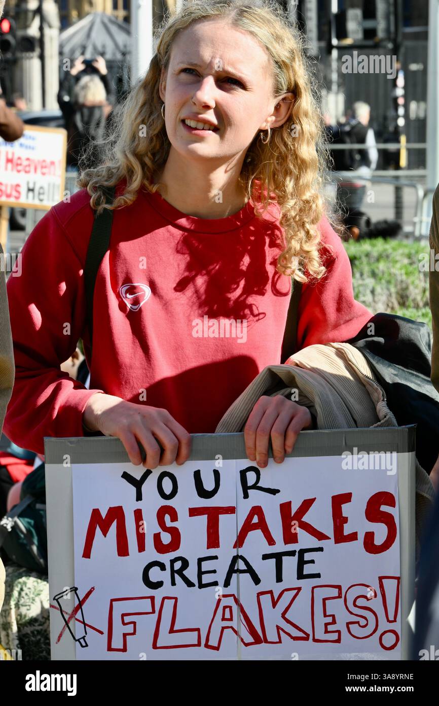Londres, Royaume-Uni. Dites non à la manifestation Steroids sur la place du Parlement. Démonstration appelant à la révision des protocoles de prescription dans le NHS. Banque D'Images