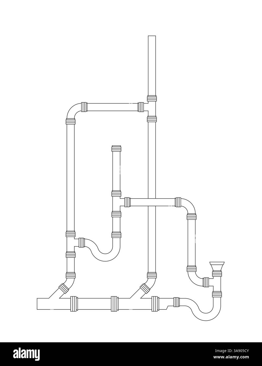 Installation d'échappement avec ventilation primaire et secondaire dans l'illustration Illustration de Vecteur