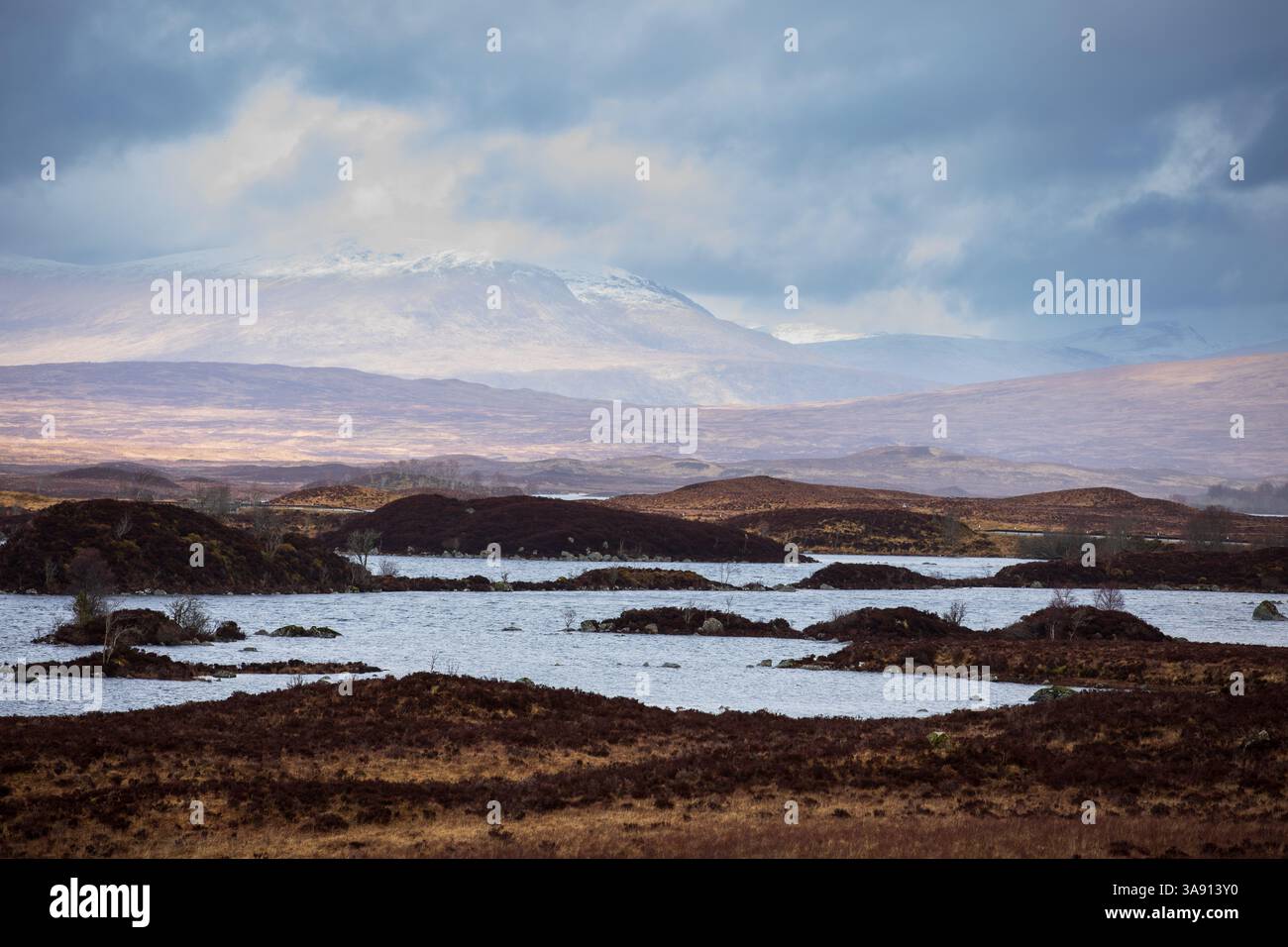 Vue nord-ouest à travers Rannoch Moor Banque D'Images